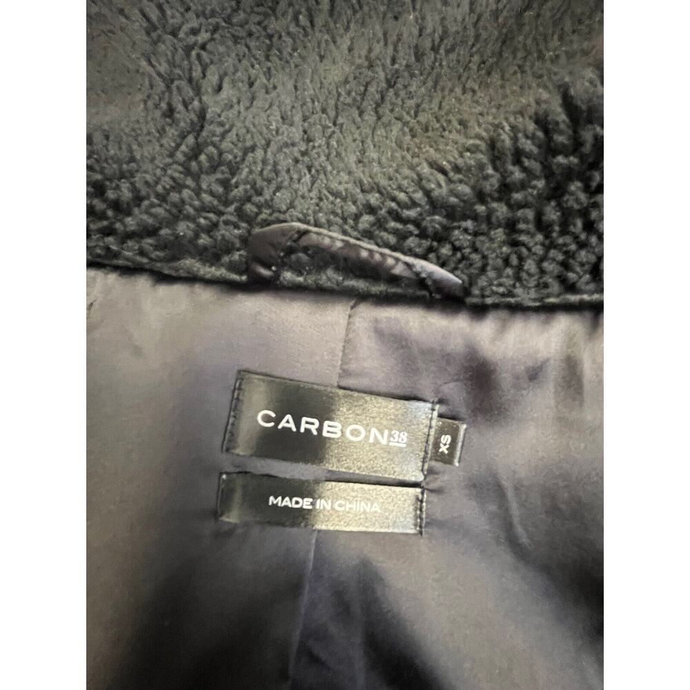CARBON 38 Black Faux Fur Teddy Sherpa Full Zip Jacket Size XS - Picture 3 of 4